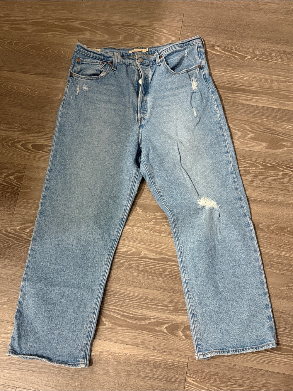 Levi's Light Wash Distressed Boyfriend Jeans